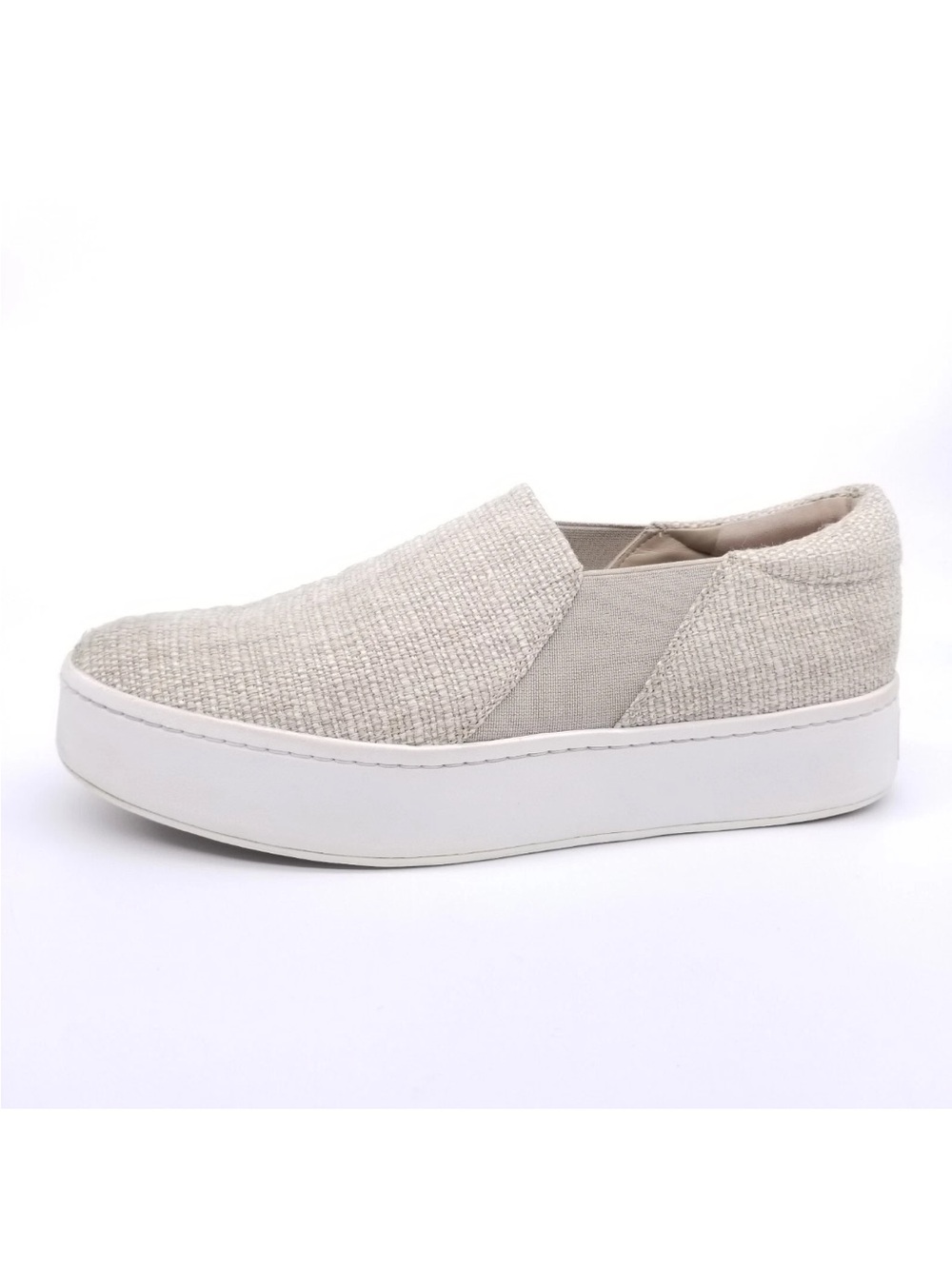 Vince Warren Women's 10 Shoes Beige Platform Slip-On Sneakers